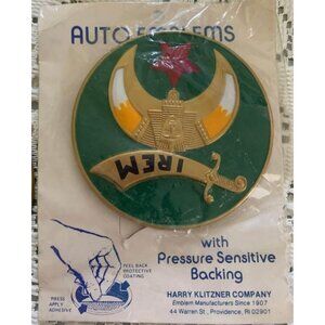IREM Shriners Auto Emblem Set Vintage Harry Klitzner Co Original Packaging Adhes